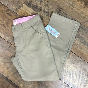 CAT & JACK Girls’ Straight Khaki Uniform Pants, Size 12 Plus, NWT